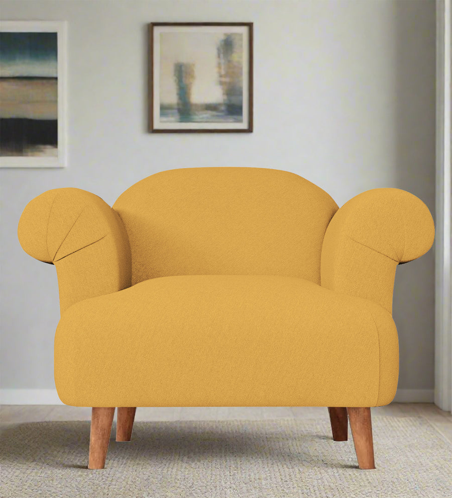 Barber  1 Seater Fabric Sofa - Corn Yellow by Febonic Living