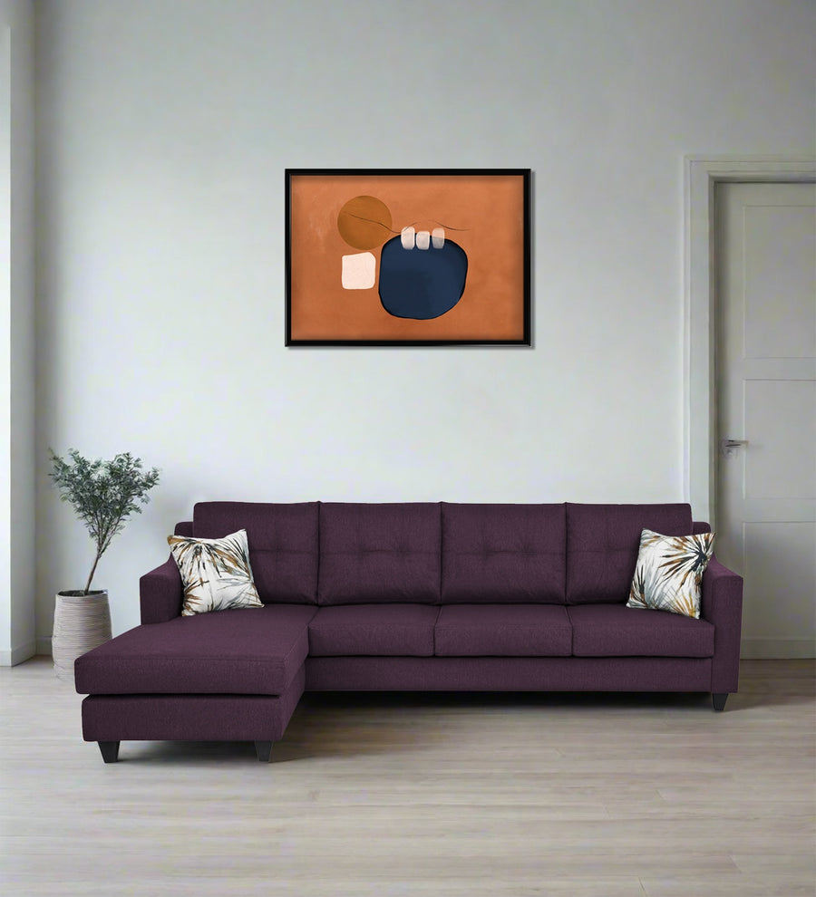 Welly  RHS  (3+Lounger) Fabric Sectional Sofa - Greek Purple by Febonic Living