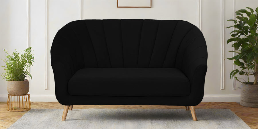 Kaylee Velvet 2 Seater Sofa In Adam Black Colour - Febonic Living