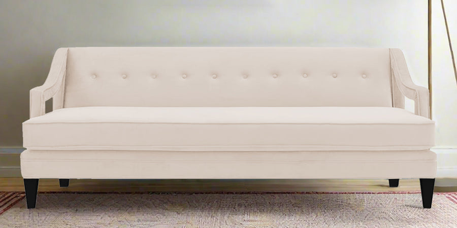 Daffy Velvet 3 Seater Sofa In Camel Beige Colour - Febonic Living