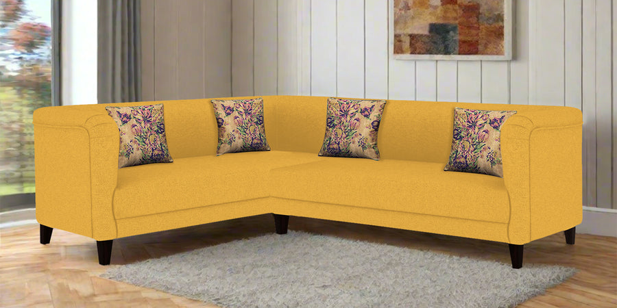 Niki Fabric Corner Sofa In Bold Yellow Colour - Febonic Living