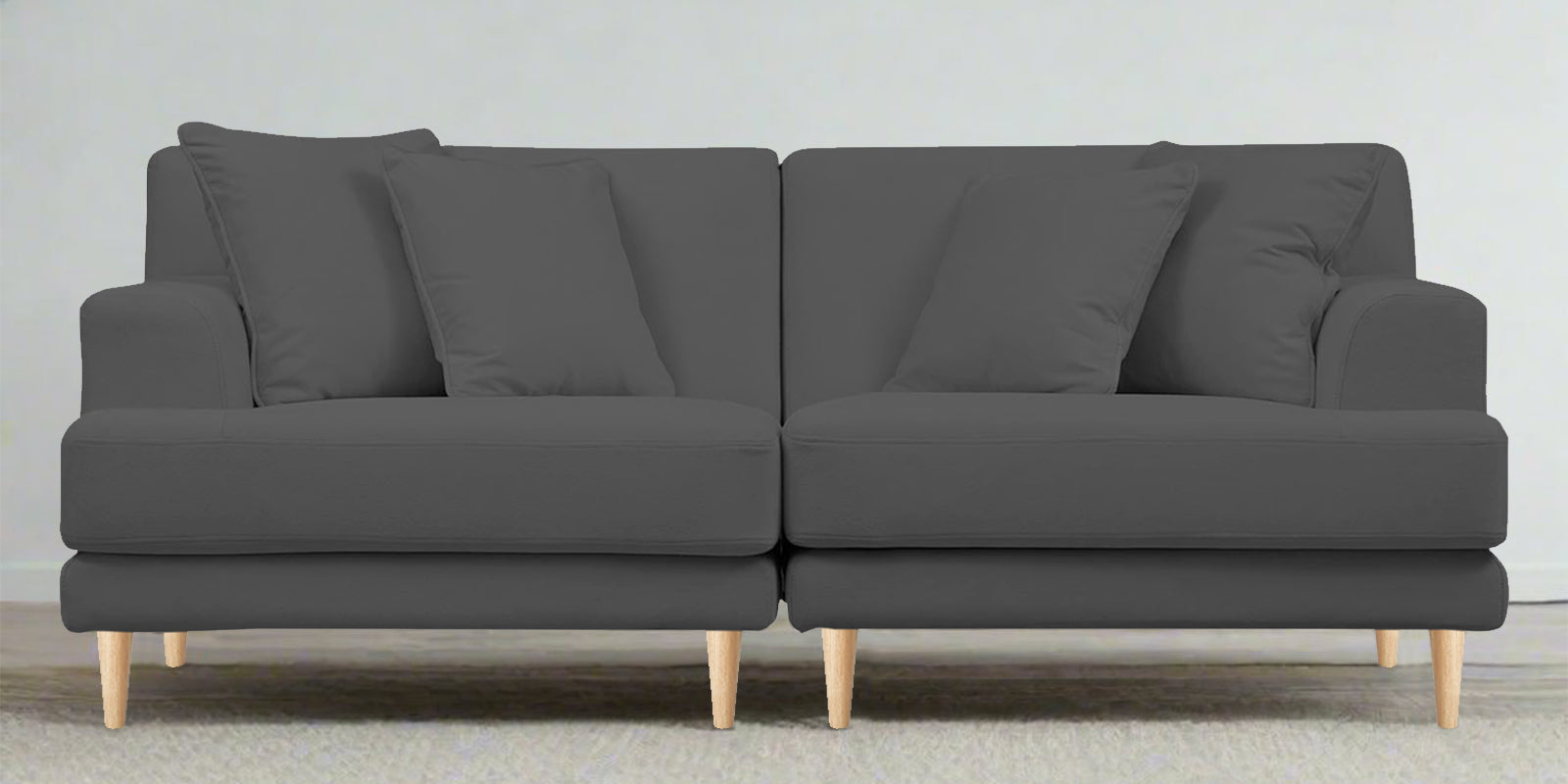 Woody Fabric 3 Seater Sofa in Pure Grey Colour