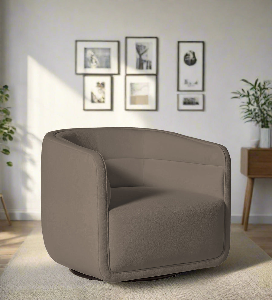 Ria  Swivel Fabric Chair - Hazel Beige by Febonic Living