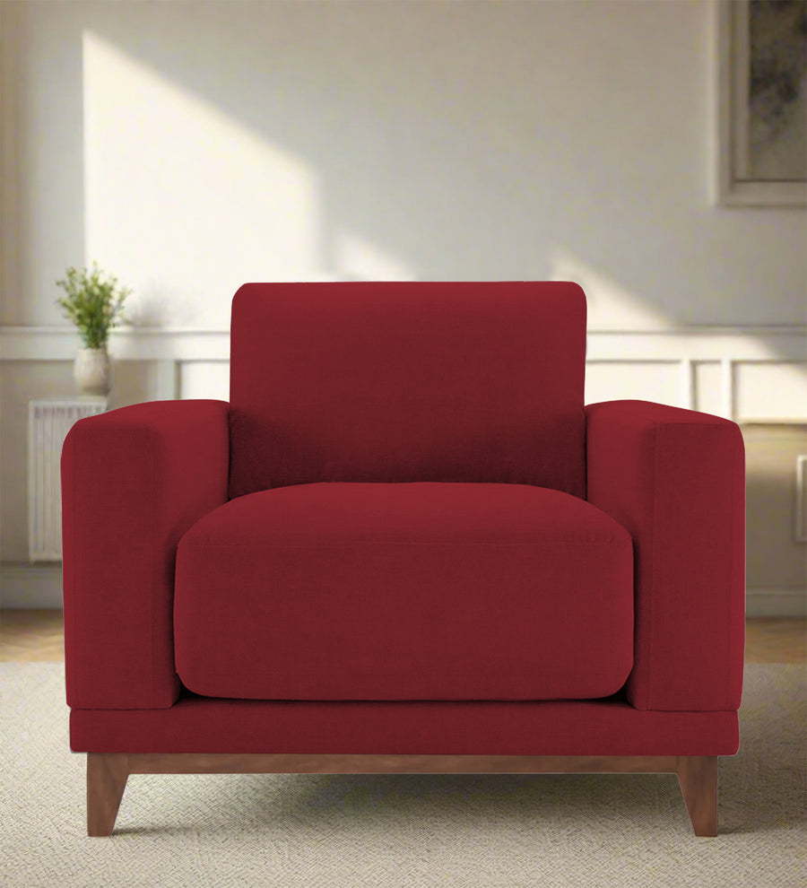 Esha  1 Seater Fabric Sofa - Chilli Red by Febonic Living