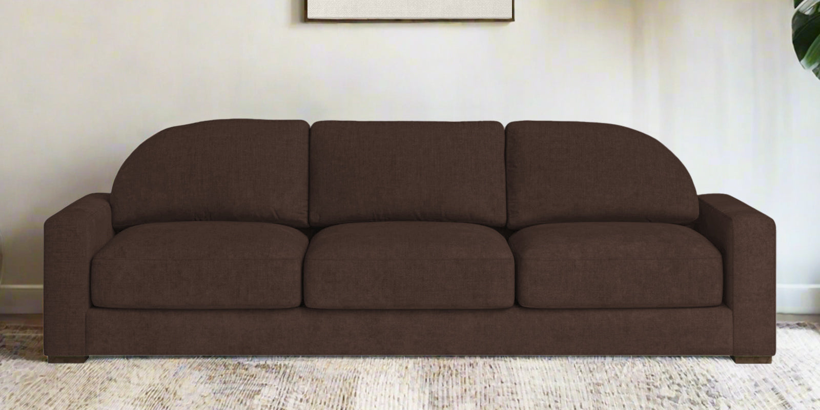 Dara Fabric 3 Seater Sofa In Coffee Brown Colour