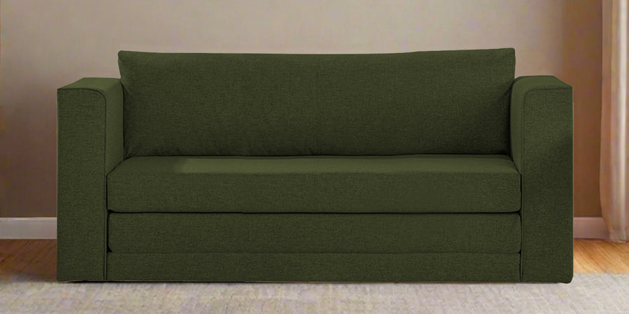 Kenia Fabric 3 Seater Foldable Sofa Cum Bed In Olive Green Colour - Febonic Living