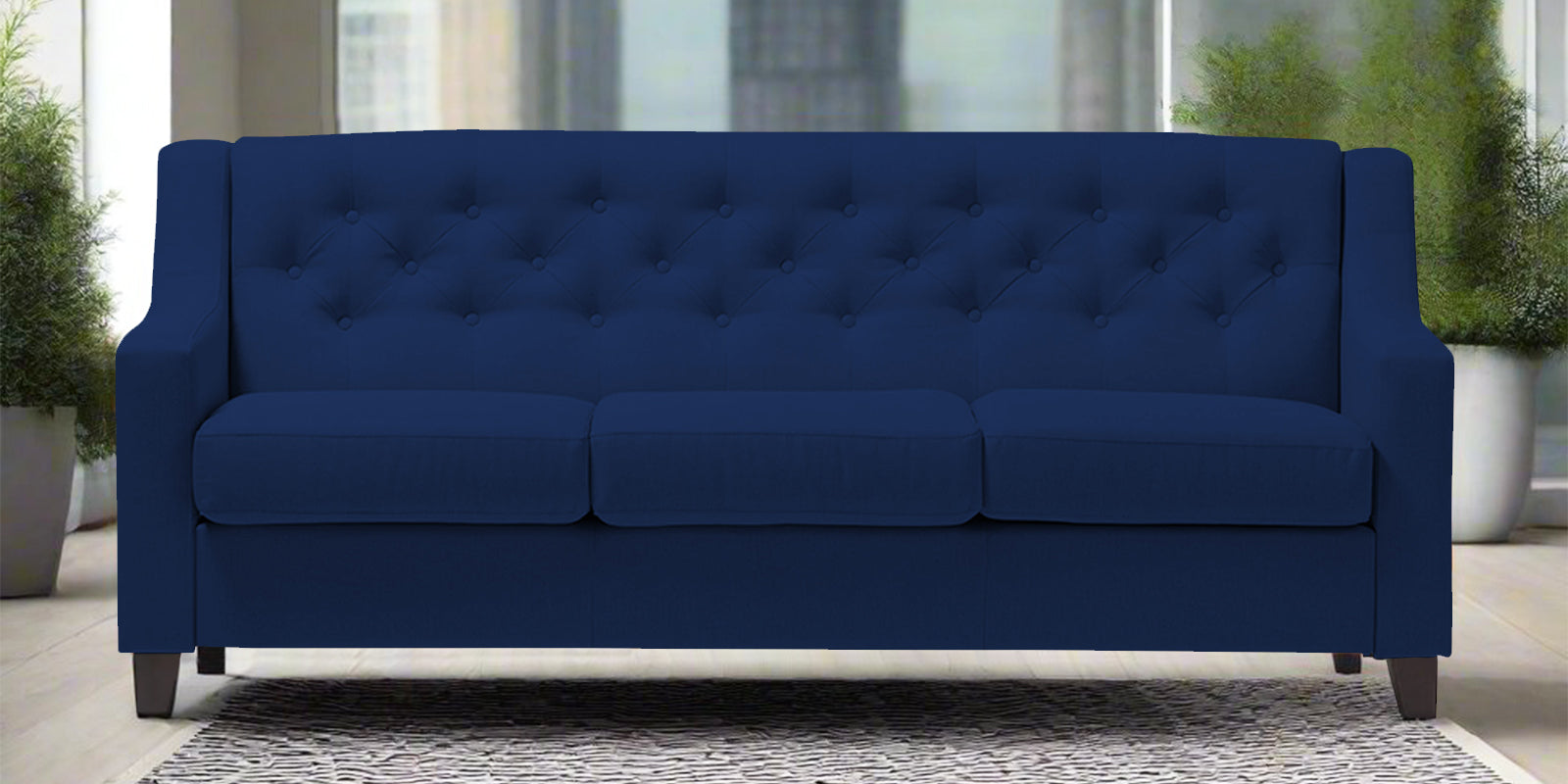 Baidy Fabric 3 Seater Sofa in Royal Blue Colour