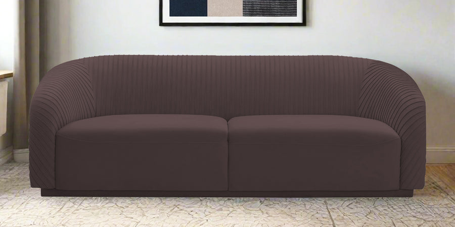 Yara Velvet Fabric 3 Seater Sofa In Mocha Brown Colour - Febonic Living