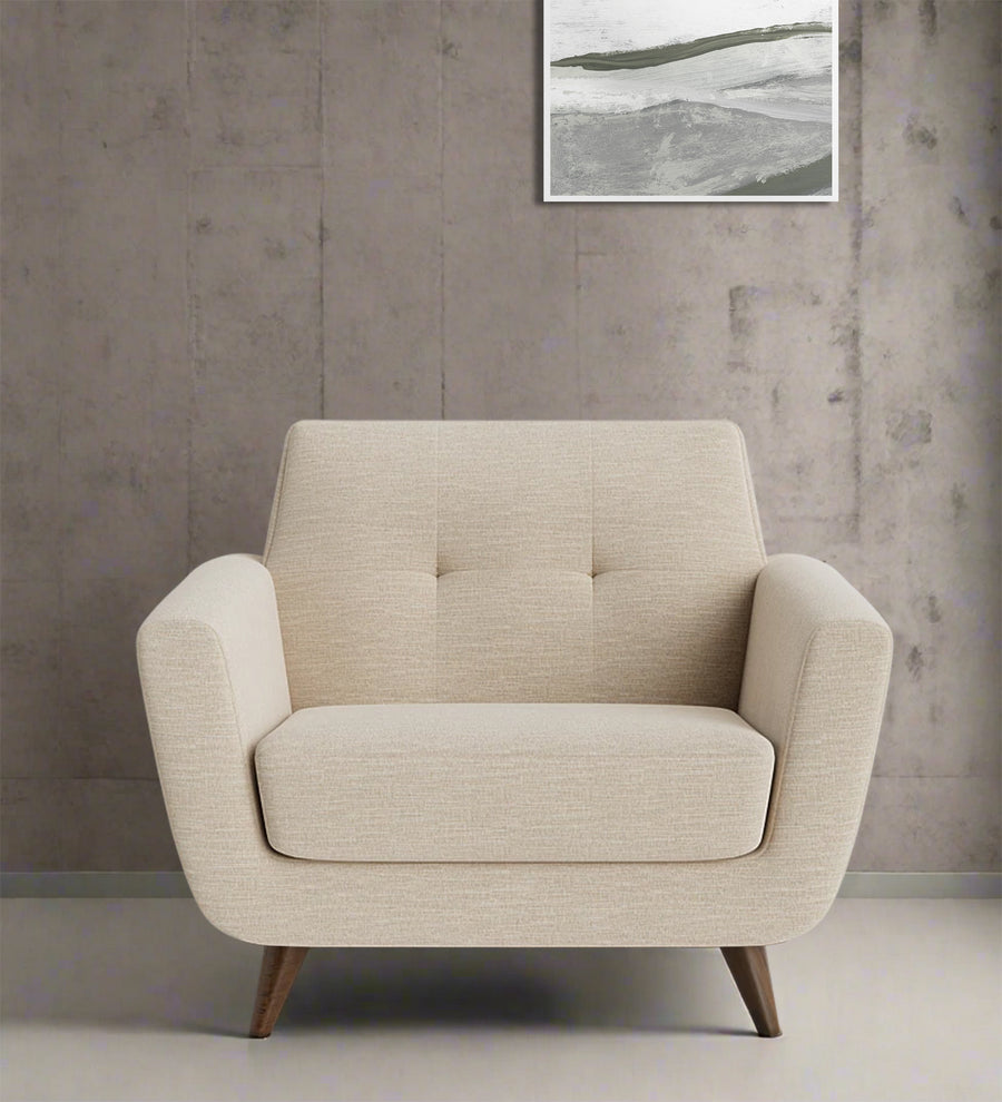 Jasmin  1 Seater Fabric Sofa - Ivory Cream by Febonic Living
