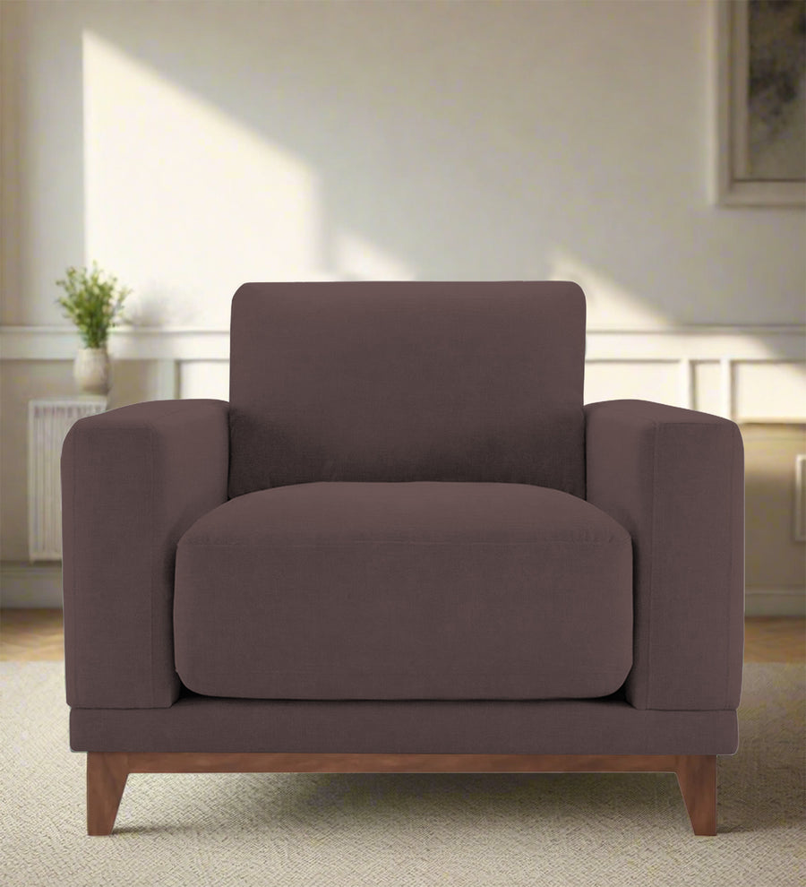 Esha  1 Seater Fabric Sofa - Night Brown by Febonic Living