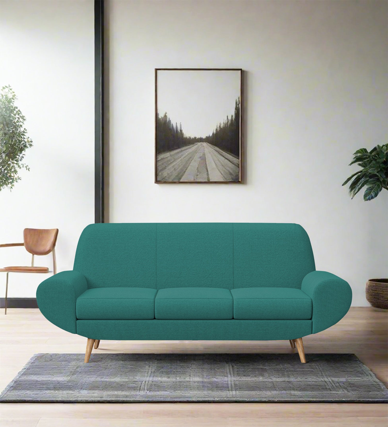 Jessy Fabric 3 Seater Sofa in Sea Green Colour