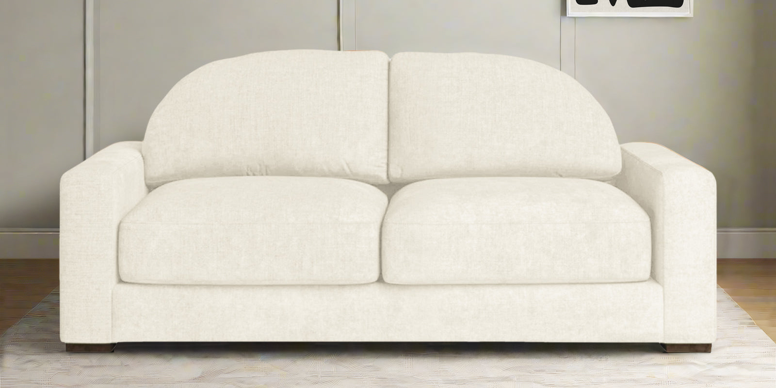 Dara Fabric 2 Seater Sofa In Ivory Cream Colour