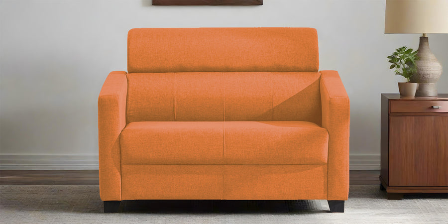 Devo Fabric 2 Seater Sofa In Dark Orange Colour - Febonic Living
