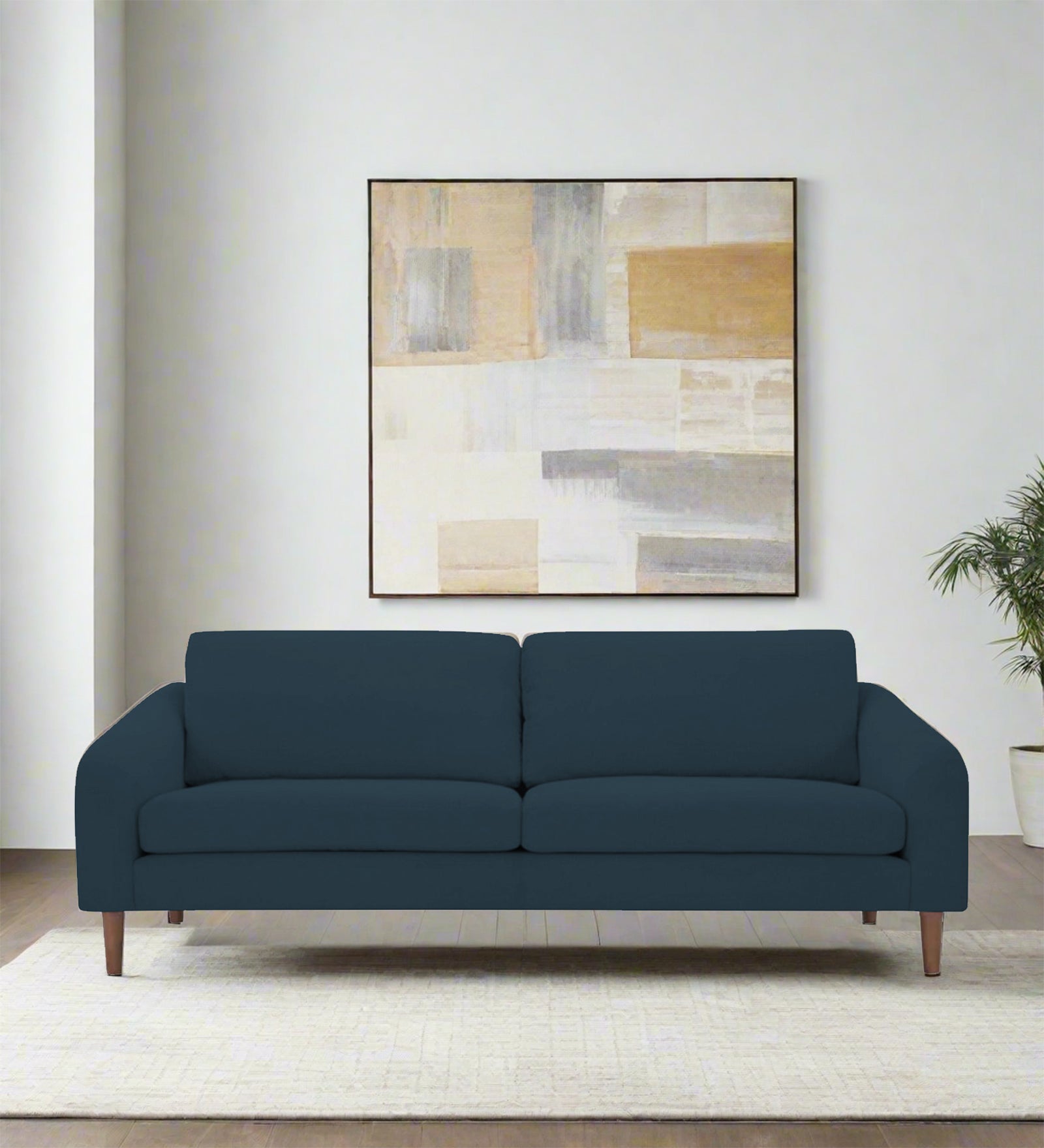 Elara Fabric 3 Seater Sofa in Cool-Blue Colour - Febonic Living