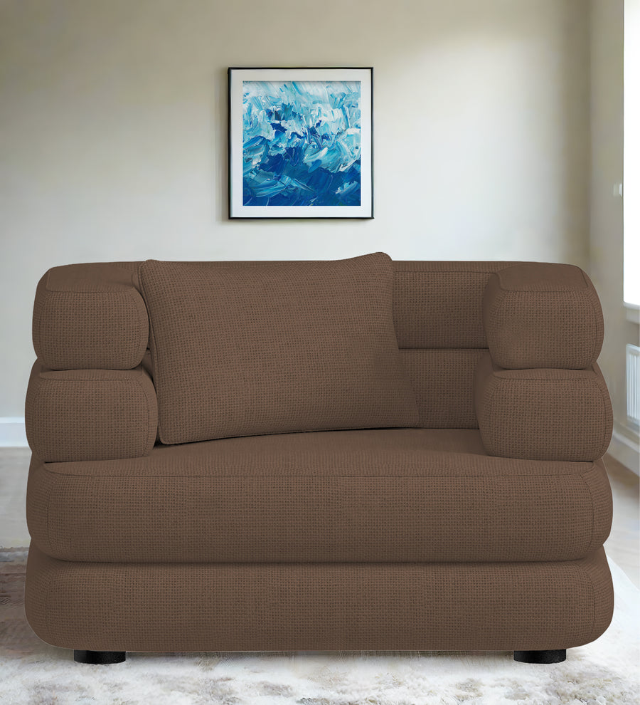 Wener  1 Seater Fabric Sofa - Rosy Brown by Febonic Living