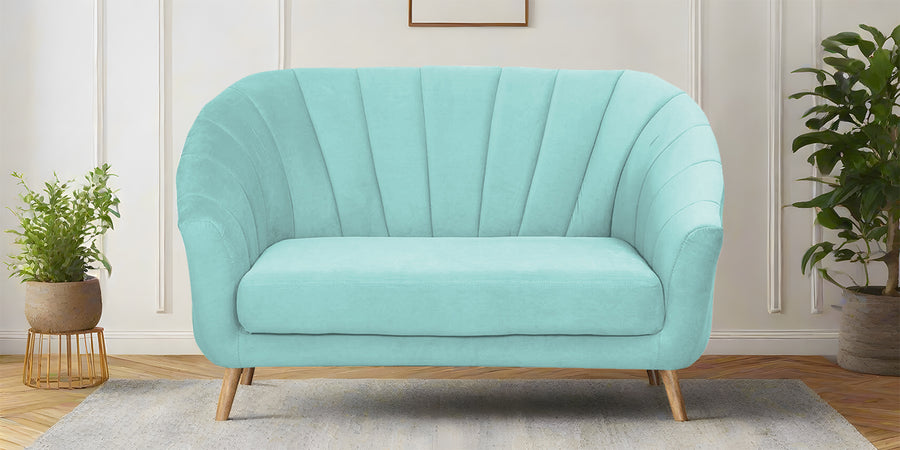 Kaylee Velvet 2 Seater Sofa In Barmunda Aqua Colour - Febonic Living