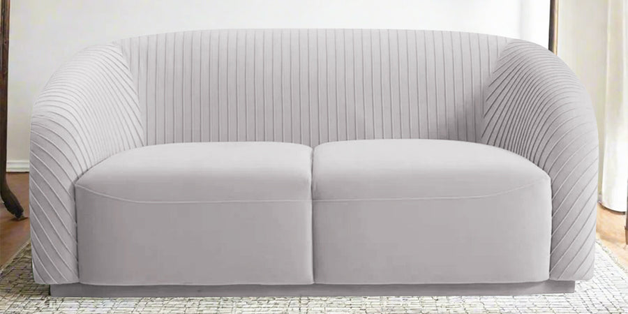 Yara Velvet Fabric 2 Seater Sofa In Concrete Grey Colour - Febonic Living