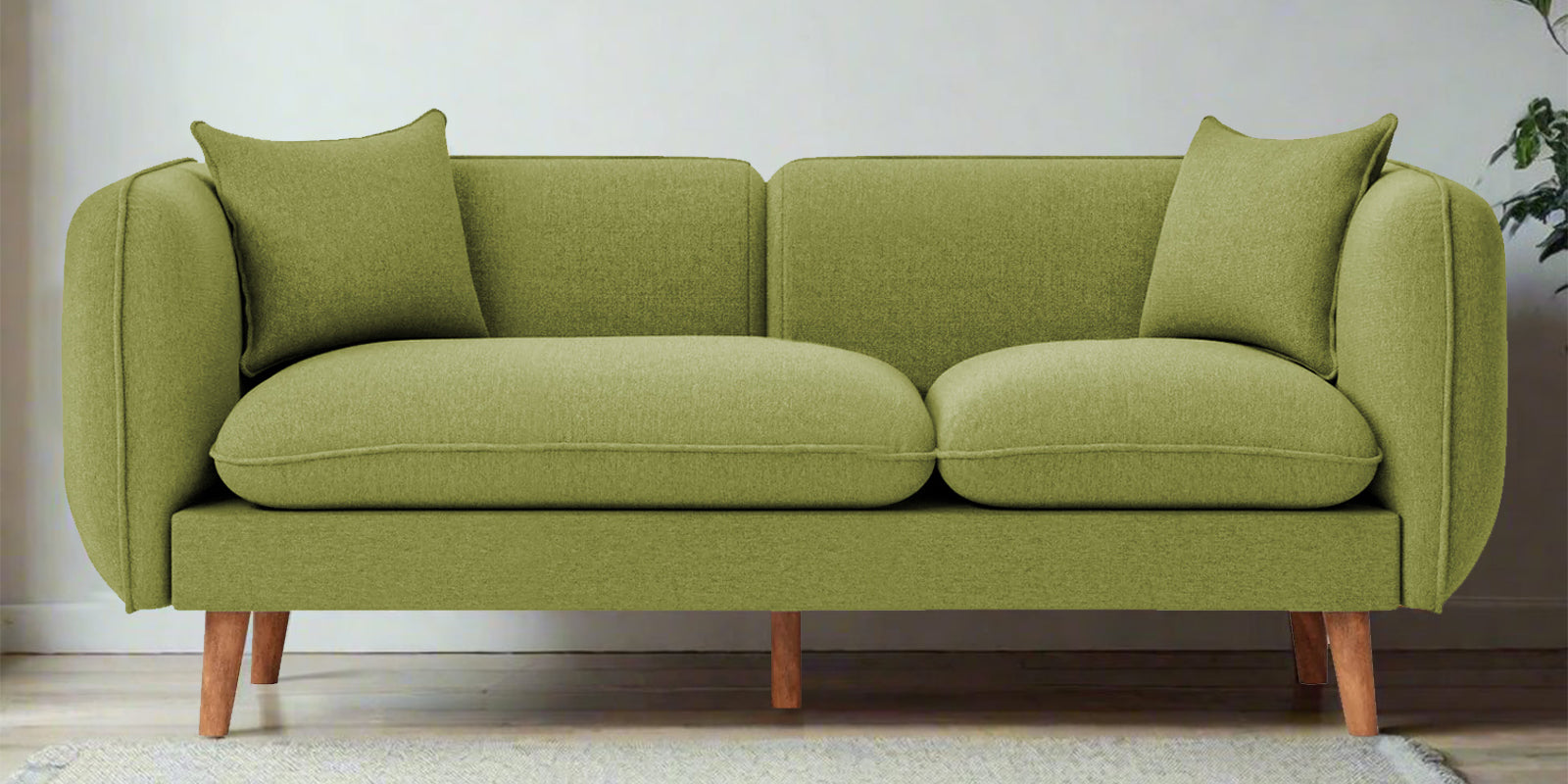 Reva Fabric 2 Seater Sofa In Lime Green Colour