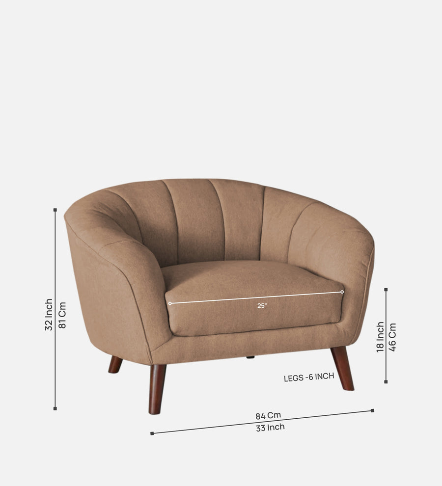 Benjamin Fabric 1 Seater Sofa In Cosmic Beige Colour - Febonic Living