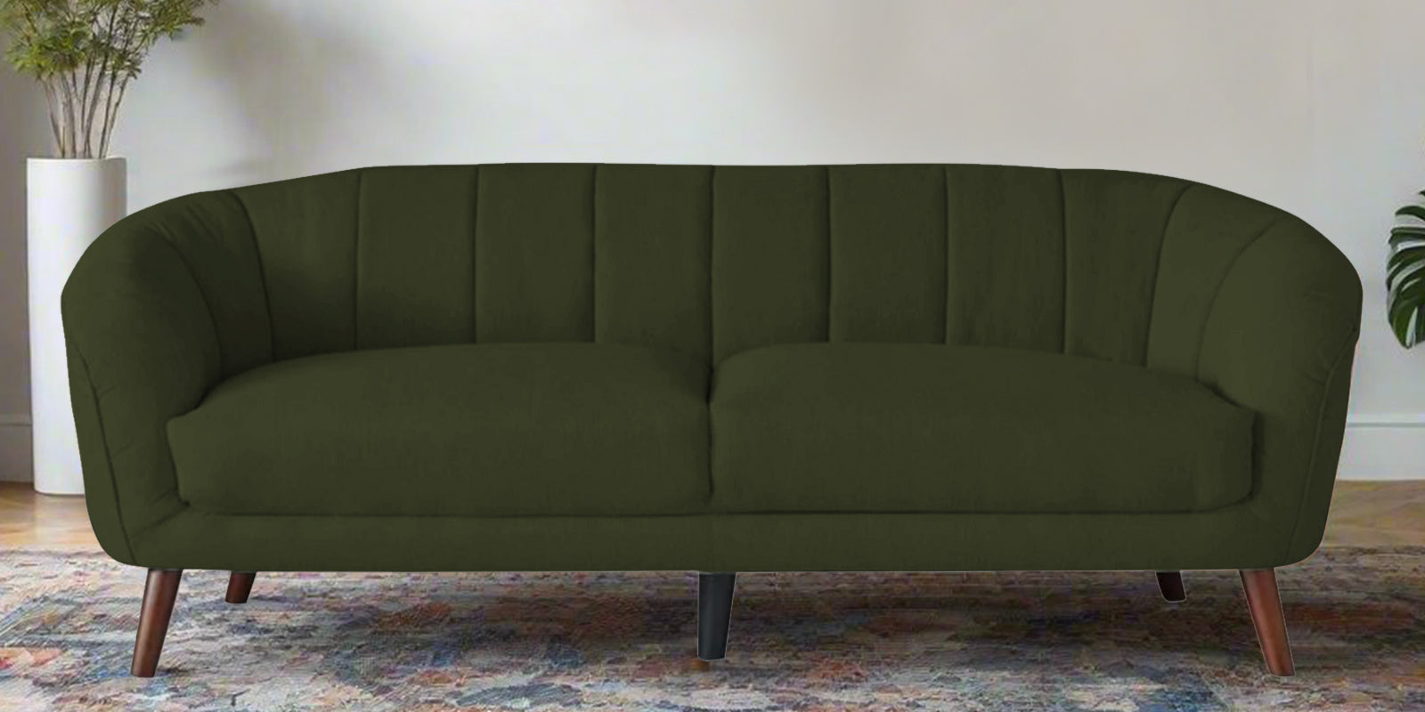 Benjamin Fabric 3 Seater Sofa in Olive Green Colour