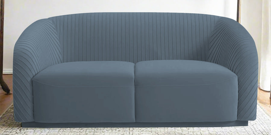 Yara Velvet Fabric 2 Seater Sofa In Oxford Blue Colour - Febonic Living