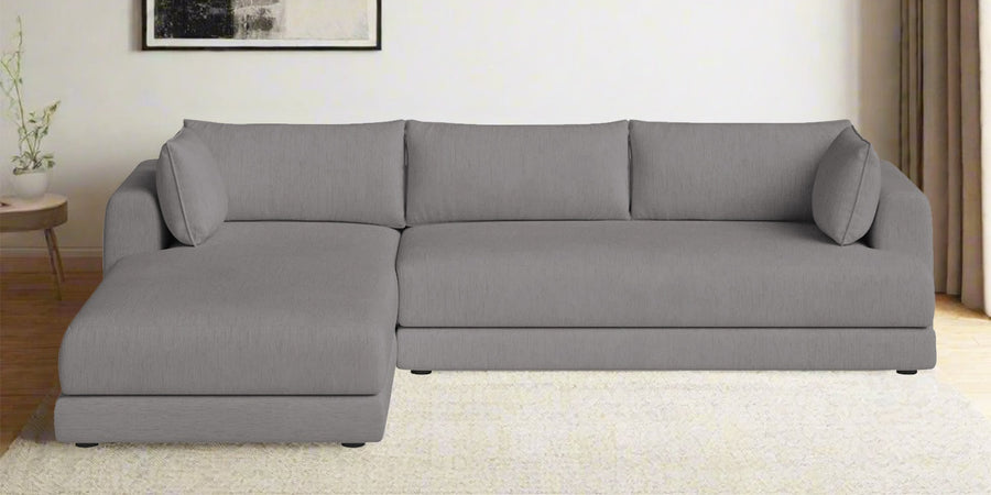 Ziggy Fabric Rhs Sectional Sofa 3 Lounger In Silver Grey Colour - Febonic Living