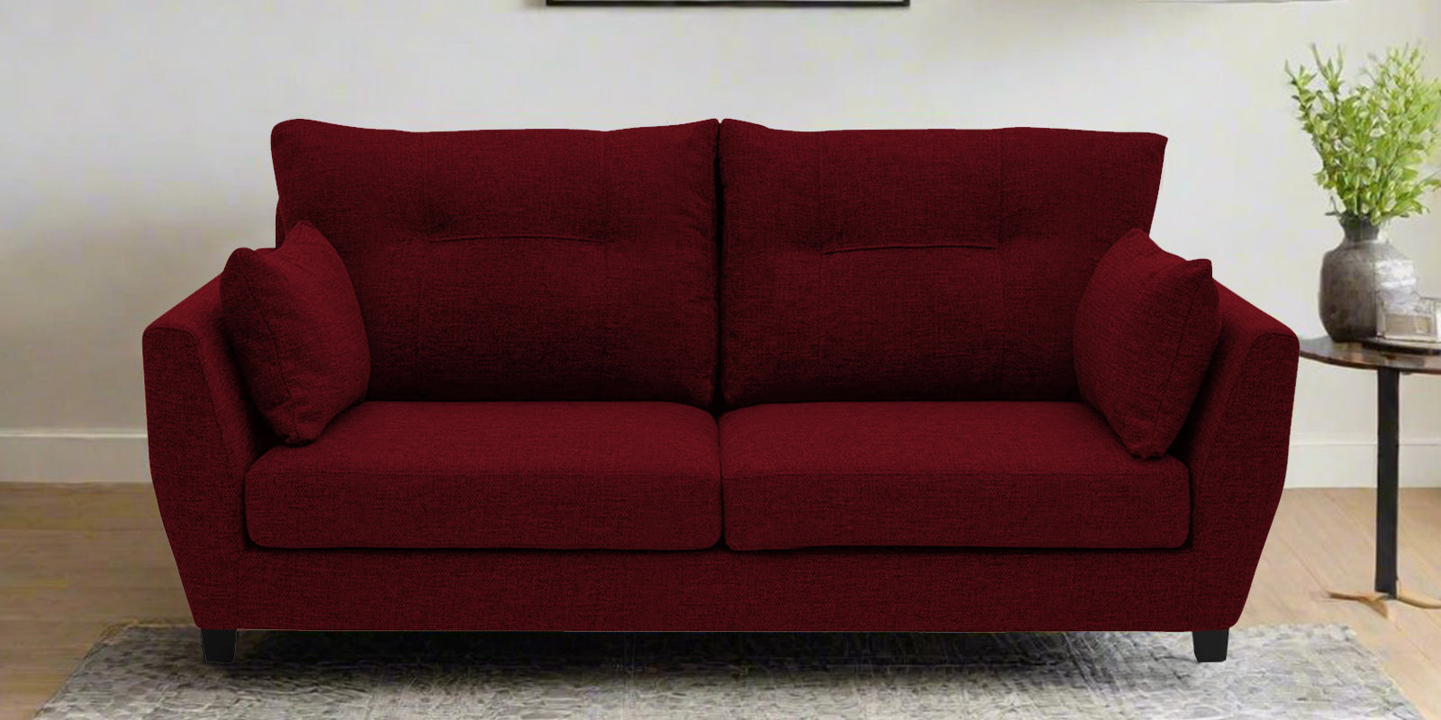 Mario Fabric 2 Seater Sofa in Ruby Red Colour