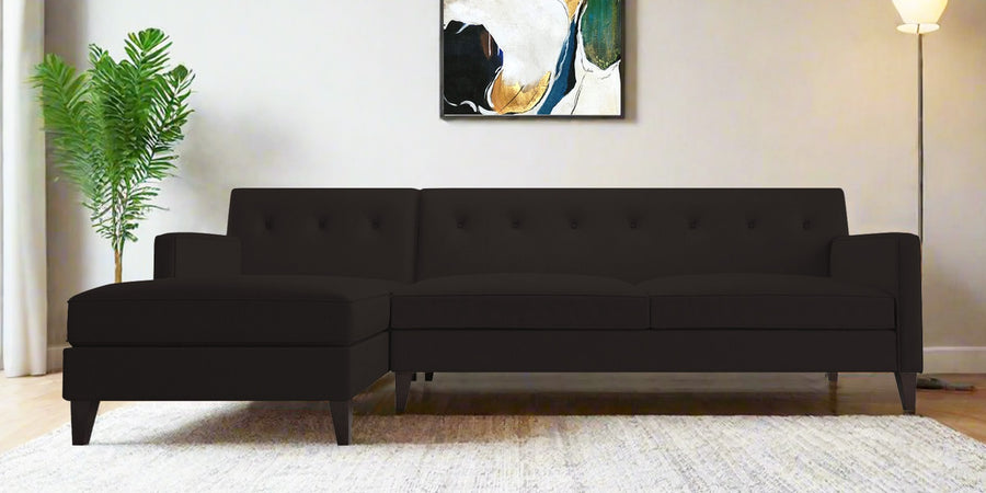 Miller Fabric Rhs Sectional Sofa 3 Lounger In Cara Brown Colour - Febonic Living
