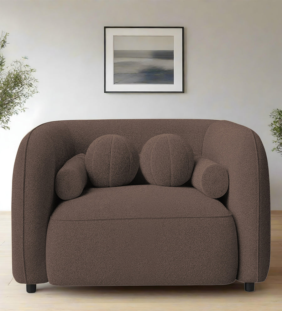 Corny  1 Seater Boucle Fabric Sofa - Truffle Brown by Febonic Living