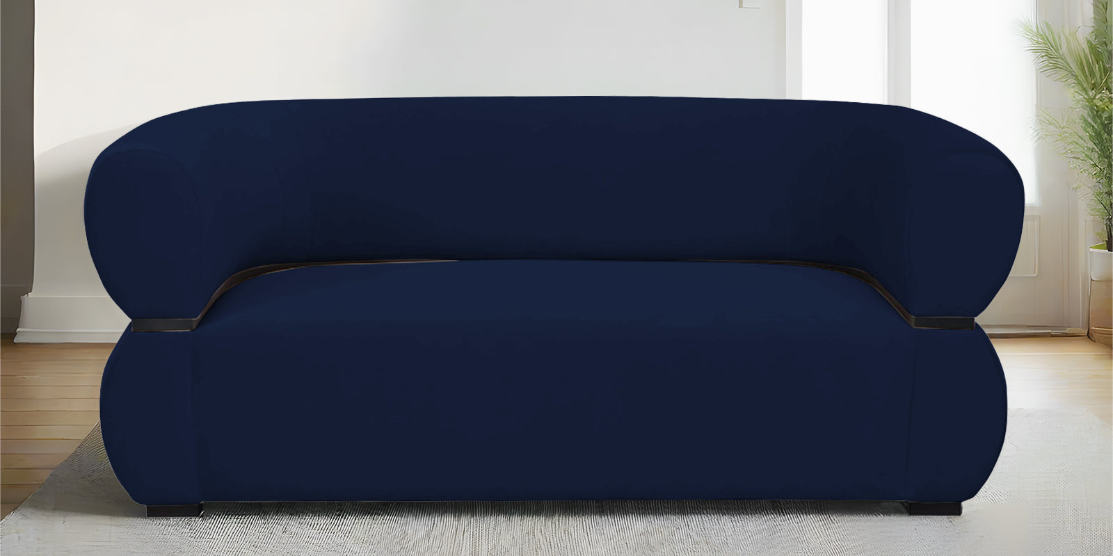 Kula Velvet 2 Seater Sofa In Indigo Blue Colour