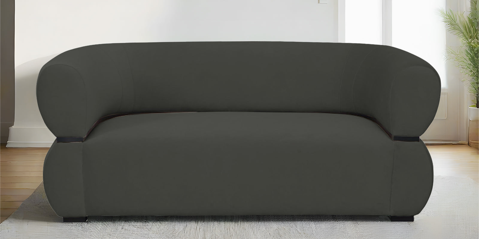 Kula Velvet 2 Seater Sofa In Hory Grey Colour