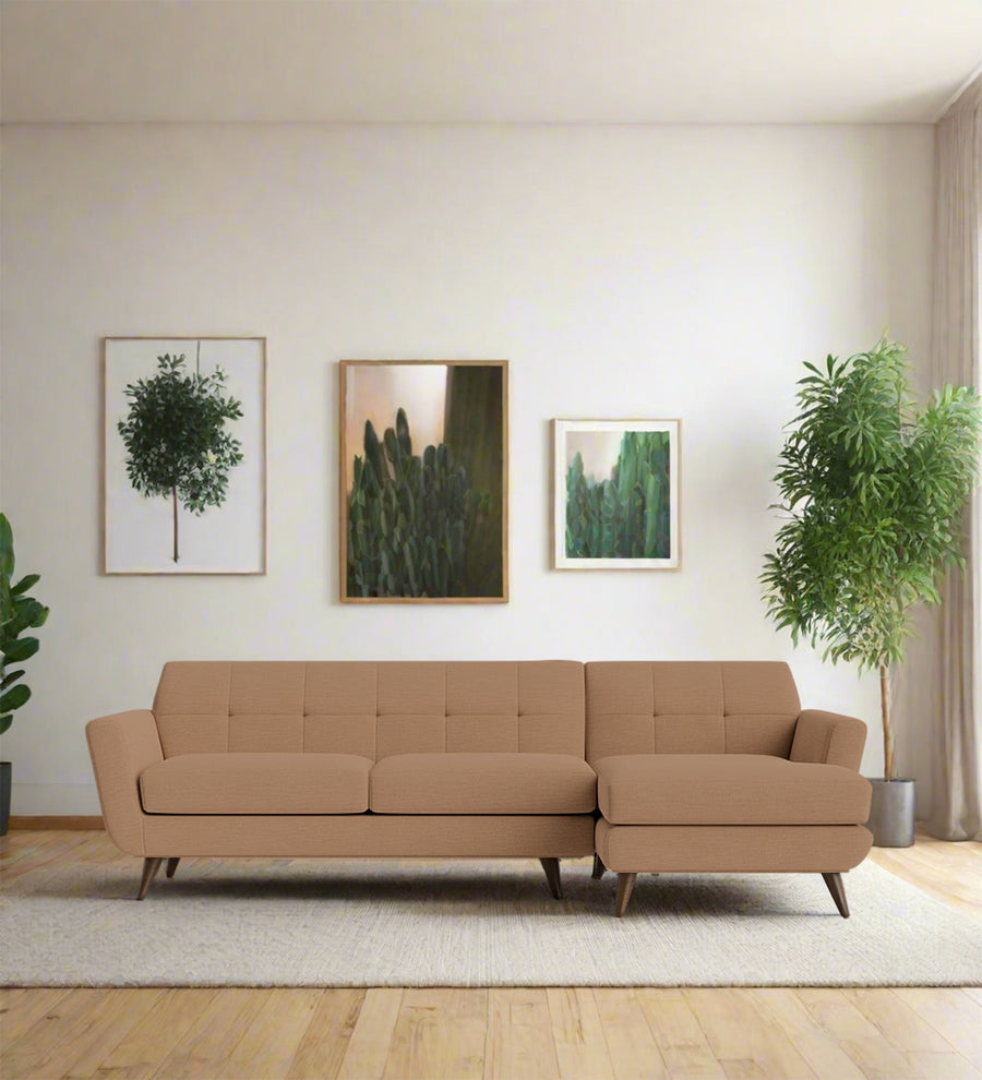 Jasmin  LHS  (3+Lounger) Fabric Sectional Sofa - Cosmic Beige by Febonic Living