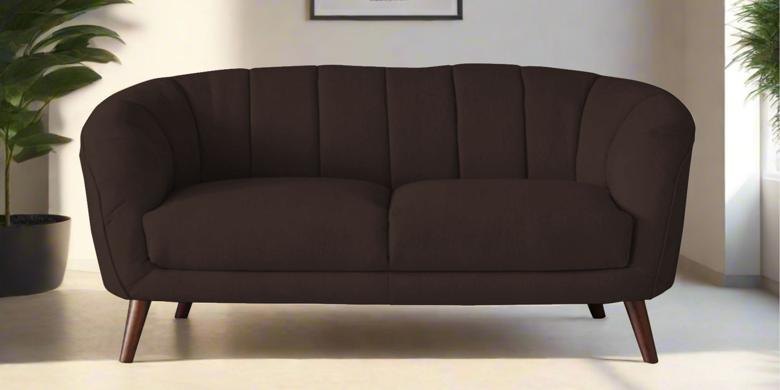 Benjamin Fabric 2 Seater Sofa in Coffee Brown Colour