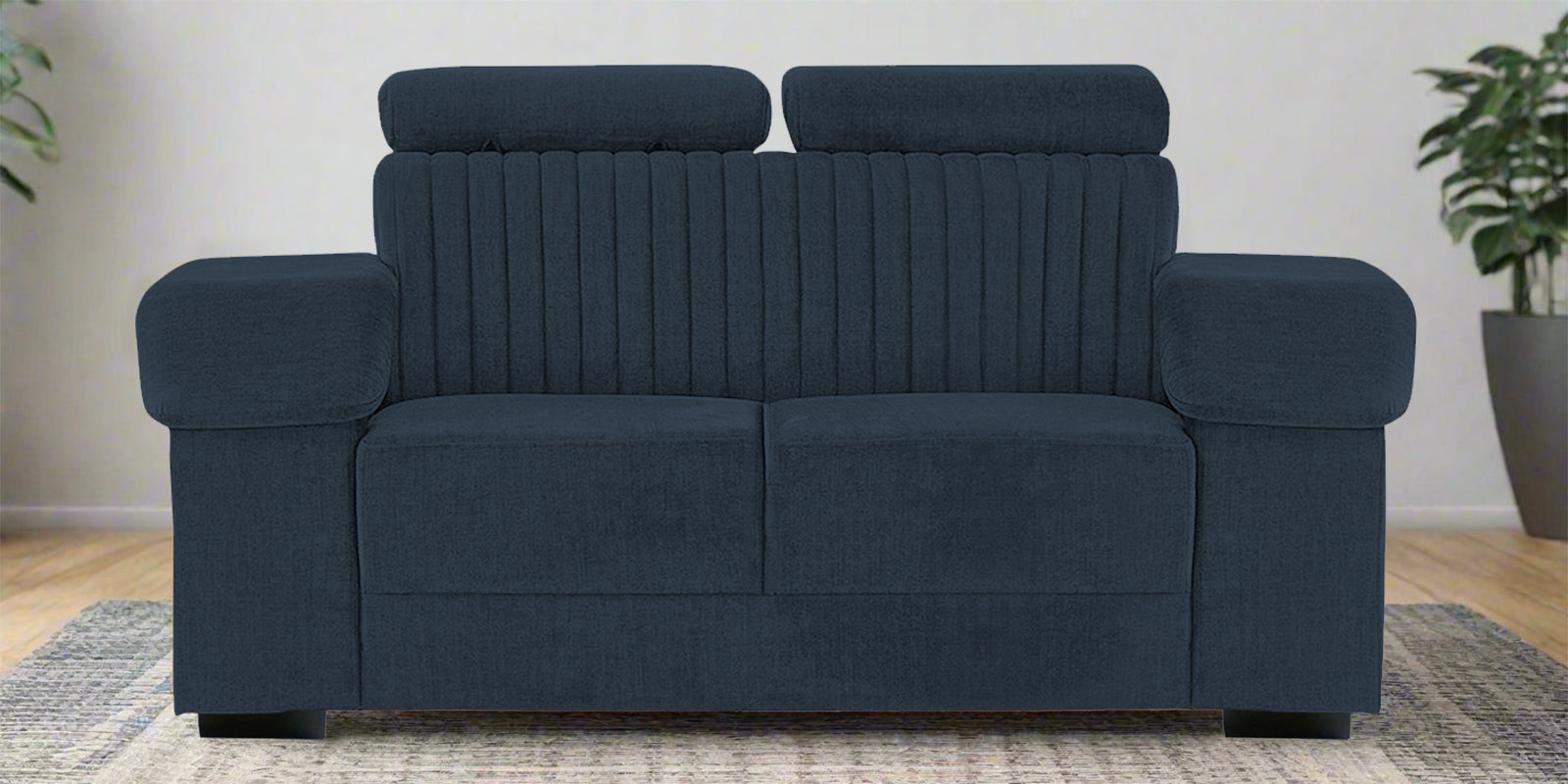 Draco Fabric 2 Seater Sofa In Denim Blue Colour