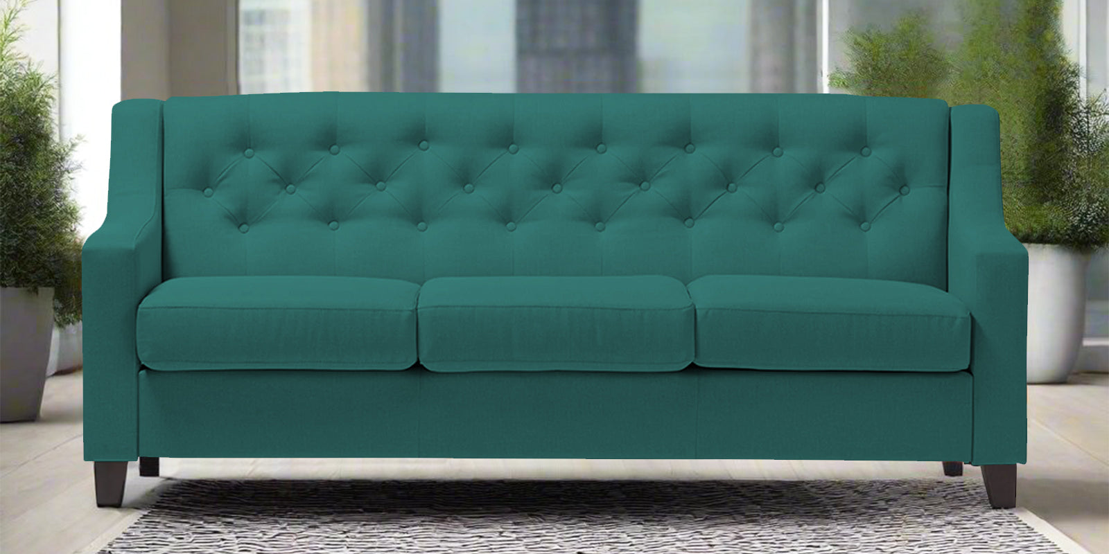 Baidy Fabric 3 Seater Sofa in Sea Green Colour