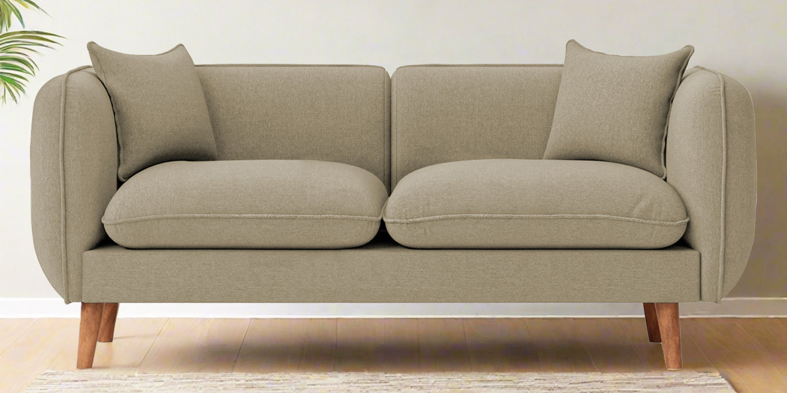 Reva Fabric 2 Seater Sofa In Honey Beige Colour - Febonic Living