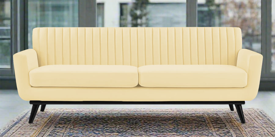 Tucker Velvet 3 Seater Sofa In Sandy Beige Colour - Febonic Living