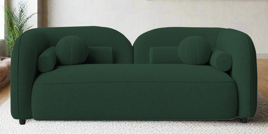 Corny Boucle Fabric 2 Seater Sofa In Hunter Green Colour - Febonic Living