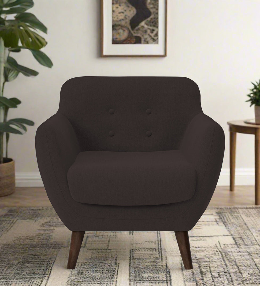 Goofy  1 Seater Fabric Sofa - Pebble Brown by Febonic Living