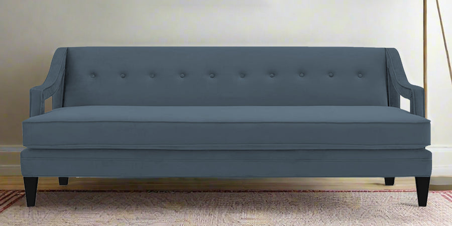 Daffy Velvet 3 Seater Sofa In Oxford Blue Colour - Febonic Living