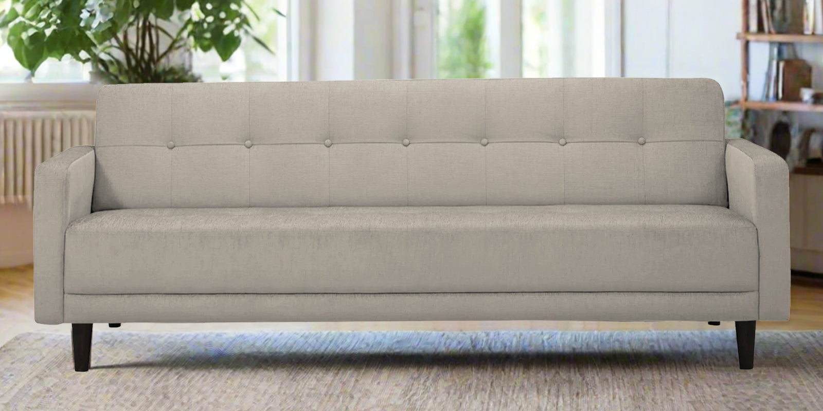 Noha Fabric 3 Seater Sofa In Ash Grey Colour