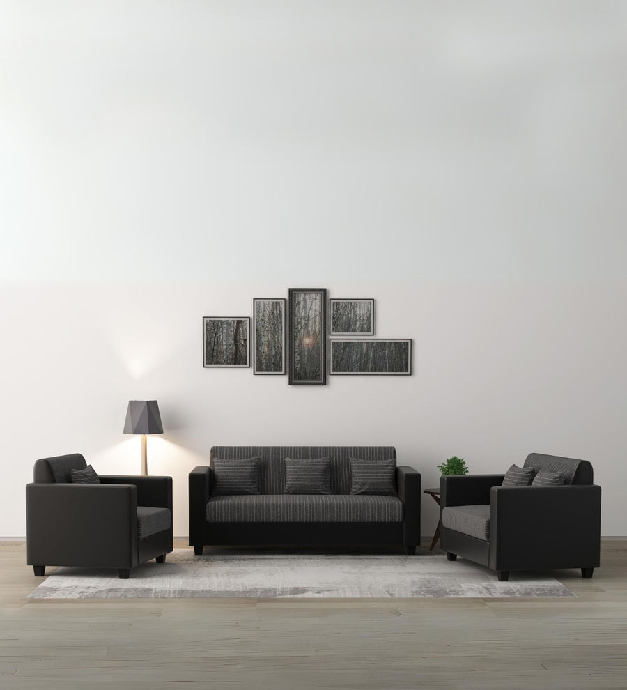 Baley  3+2+1  Seater Fabric Sofa - Lama Black by Febonic Living