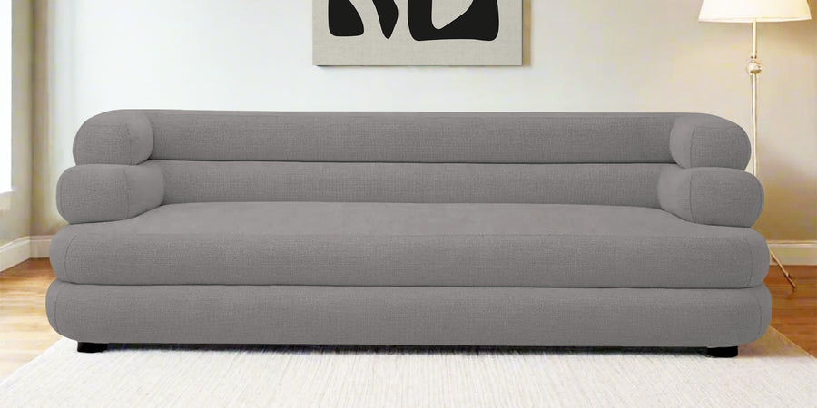 Wener Fabric 3 Seater Sofa In Silver Grey Colour - Febonic Living