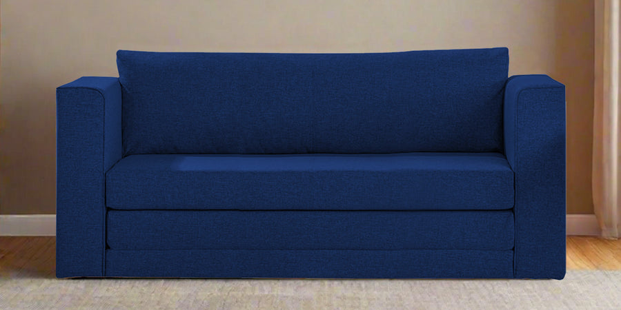 Kenia Fabric 3 Seater Foldable Sofa Cum Bed In Royal Blue Colour - Febonic Living