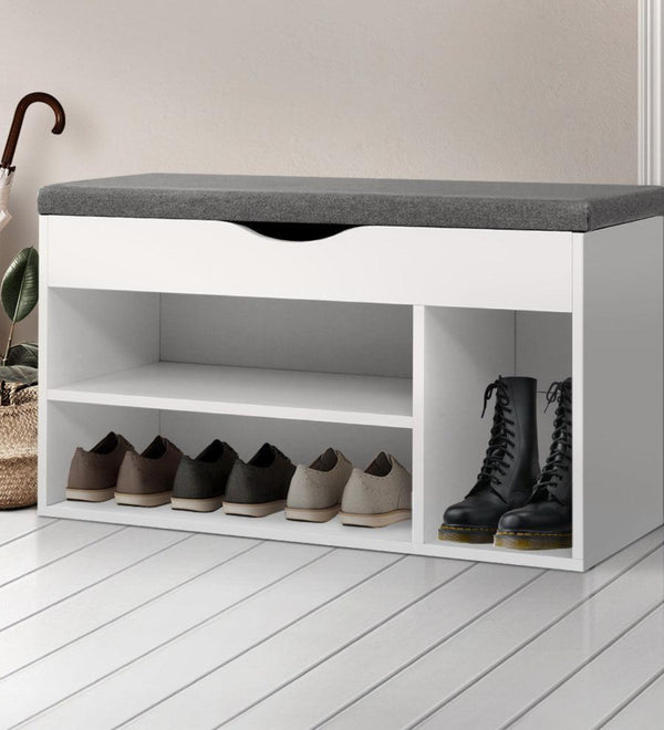 Jayric Shoe Rack In Frosty White Finish