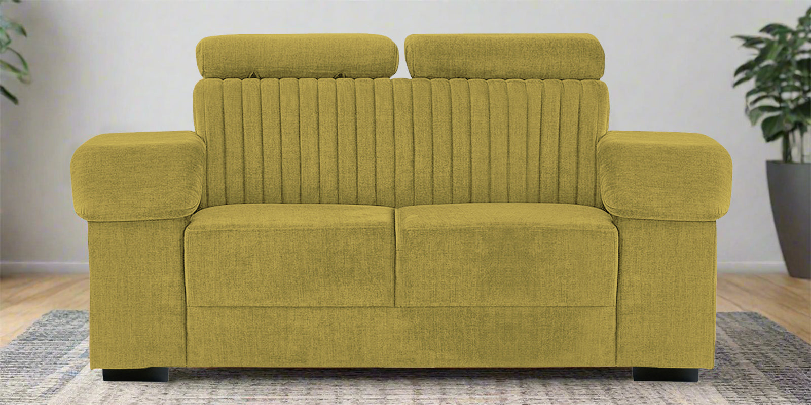 Draco Fabric 2 Seater Sofa In Parrot Green Colour