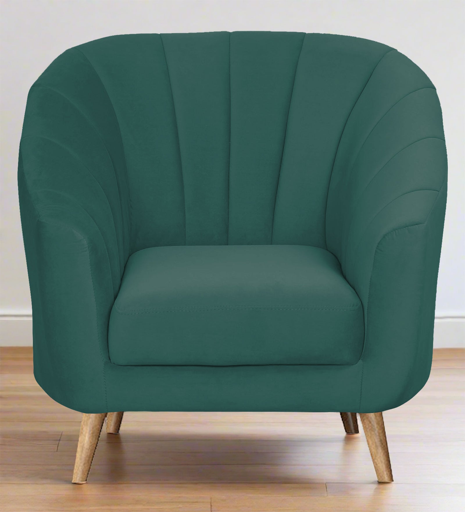 Nancy Velvet 1 Seater Sofa in Pine green Colour