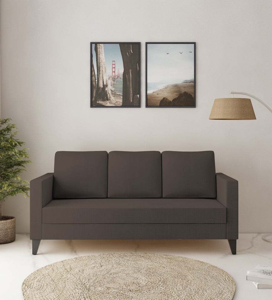 Nori 3 Seater Fabric Sofa - Caspa Brown by Febonic Living