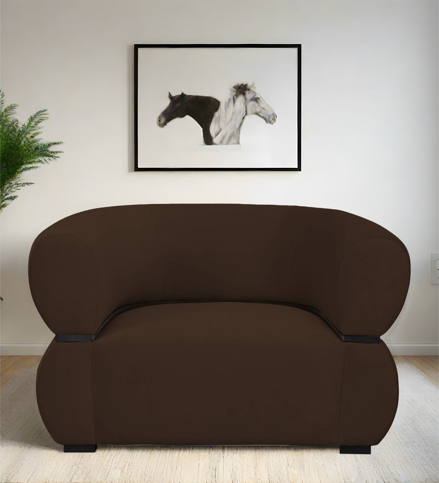 Kula  1 Seater Velvet Sofa - Cholocate Brown by Febonic Living