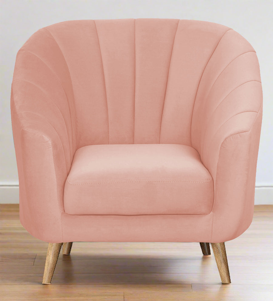 Kaylee  1 Seater Velvet Sofa - Blush Pink by Febonic Living